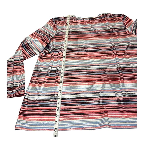 Coral Bay Energy Shirt Women's 1X Multicolor Striped Polyester Stretch Pullover - Picture 5 of 6